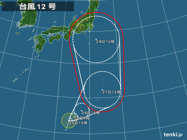 １２号直撃コースか