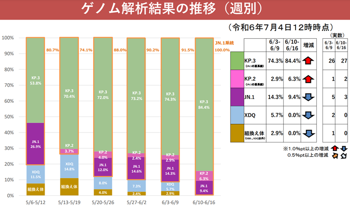 変異種：JN.1系統１００％